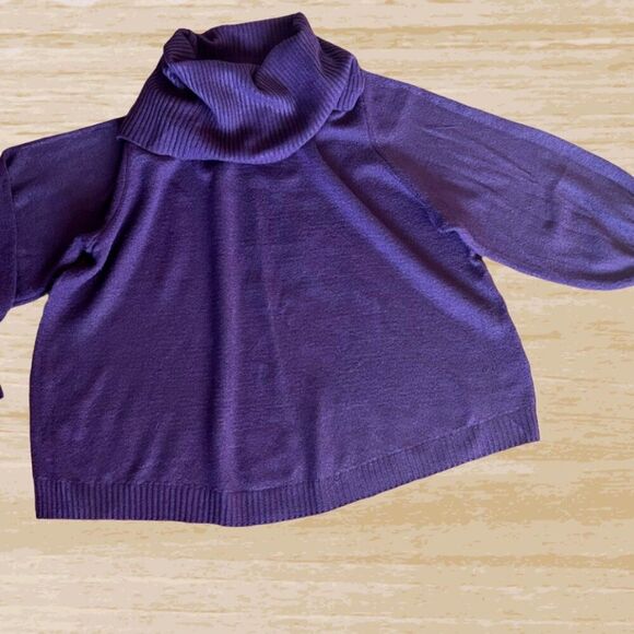 Womens Philosophy Purple Cowl Neck Plus Size 2X Sweater - Picture 1 of 7